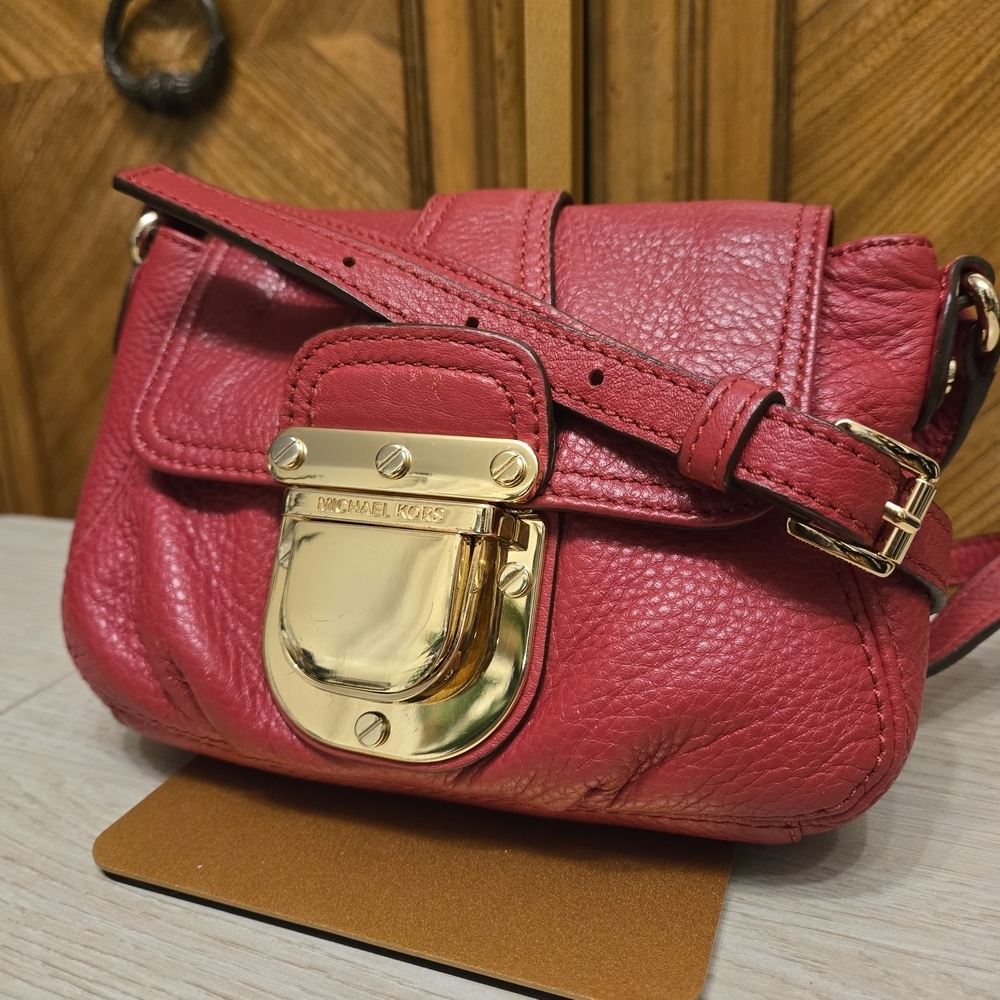 Michael Kors Charlton Red Leather Crossbody Bag